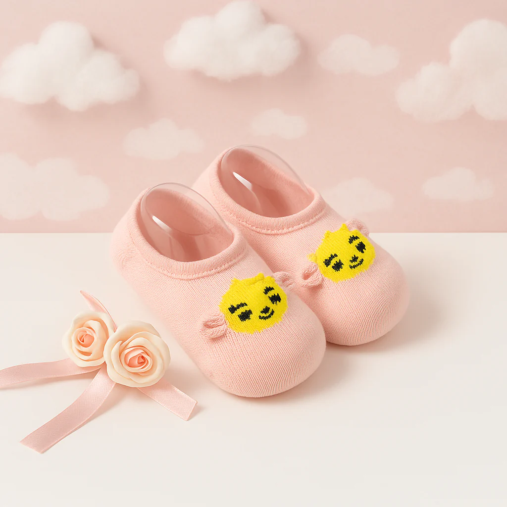Baby Socks Face Pink - Sunshine