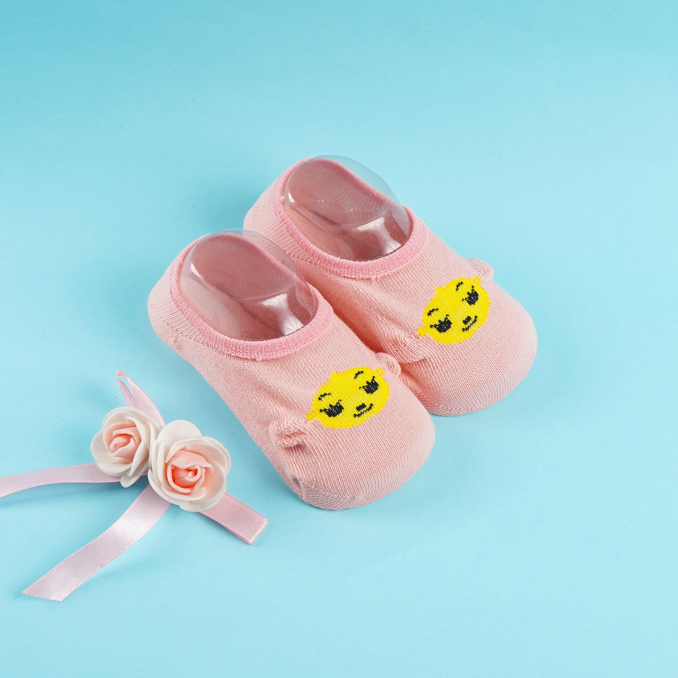 Baby Socks Face Pink - Sunshine - Image 2