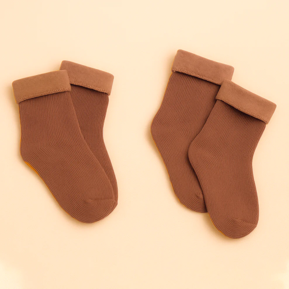 Baby Socks Pack Of 2 Pair Brown - Sunshine