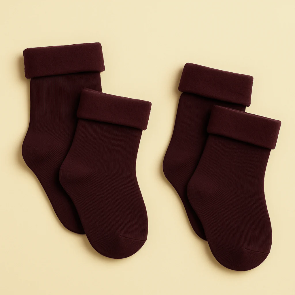 Baby Socks Pack Of 2 Pair Maroon - Sunshine