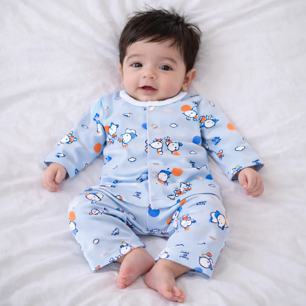 Baby Soft Cotton Sleepsuit Set Animals Blue - Sunshine - Image 2