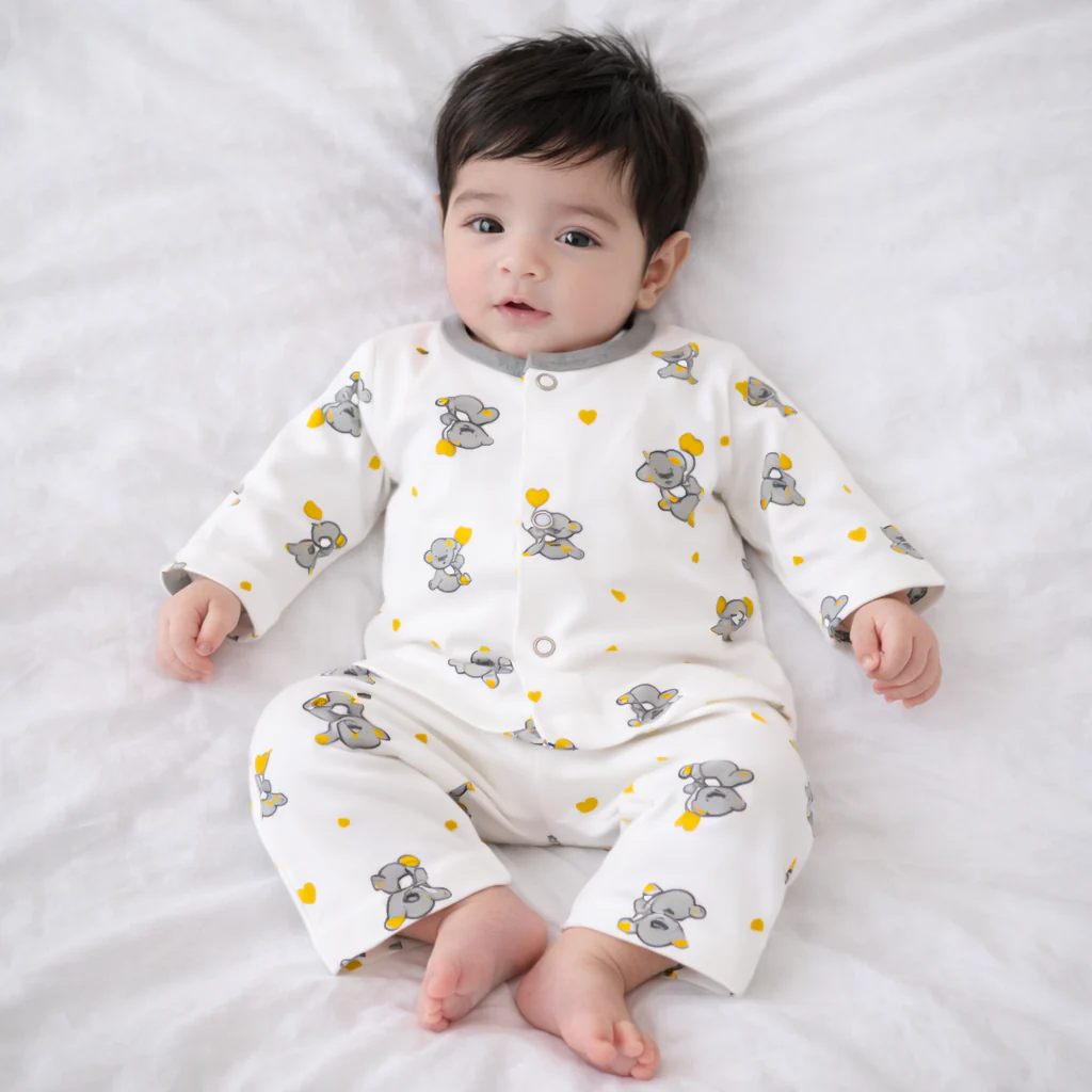 Baby Soft Cotton Sleepsuit Set Bear Grey - Sunshine - Image 2