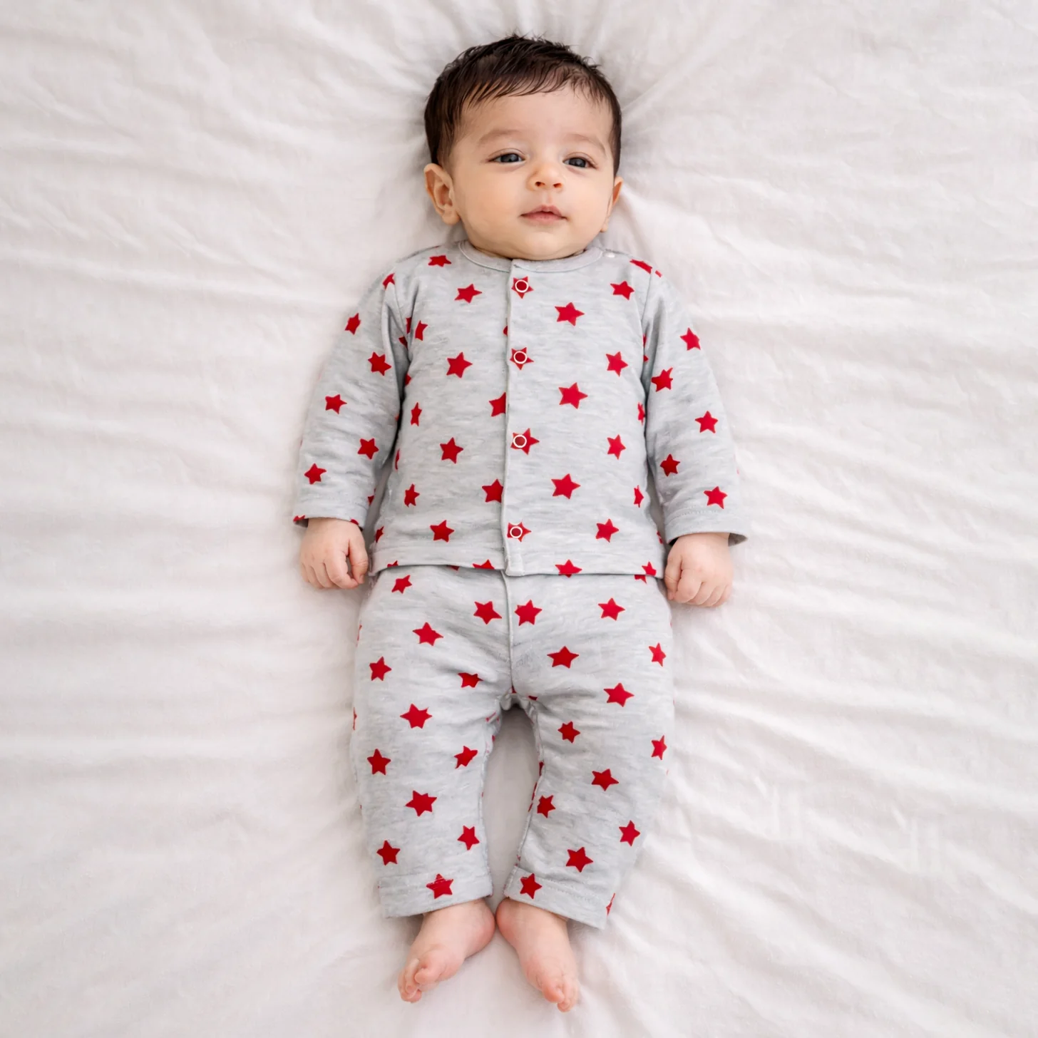 Baby Soft Cotton Sleepsuit Set Star Grey - Sunshine - Image 2