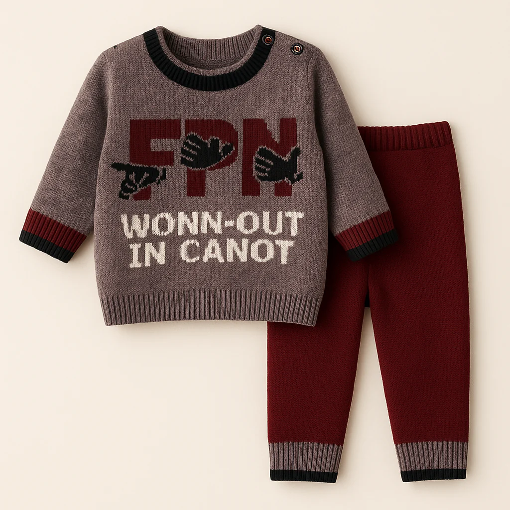 Baby Soft Woolen Pajama Set Wonn-Out Shade Purple - Sunshine