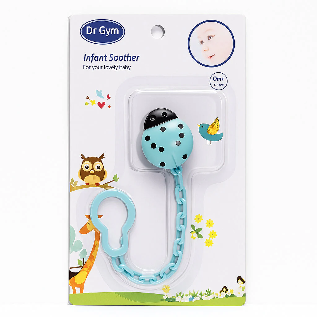 Baby Soother Chain Ladybird Light Blue - Sunshine