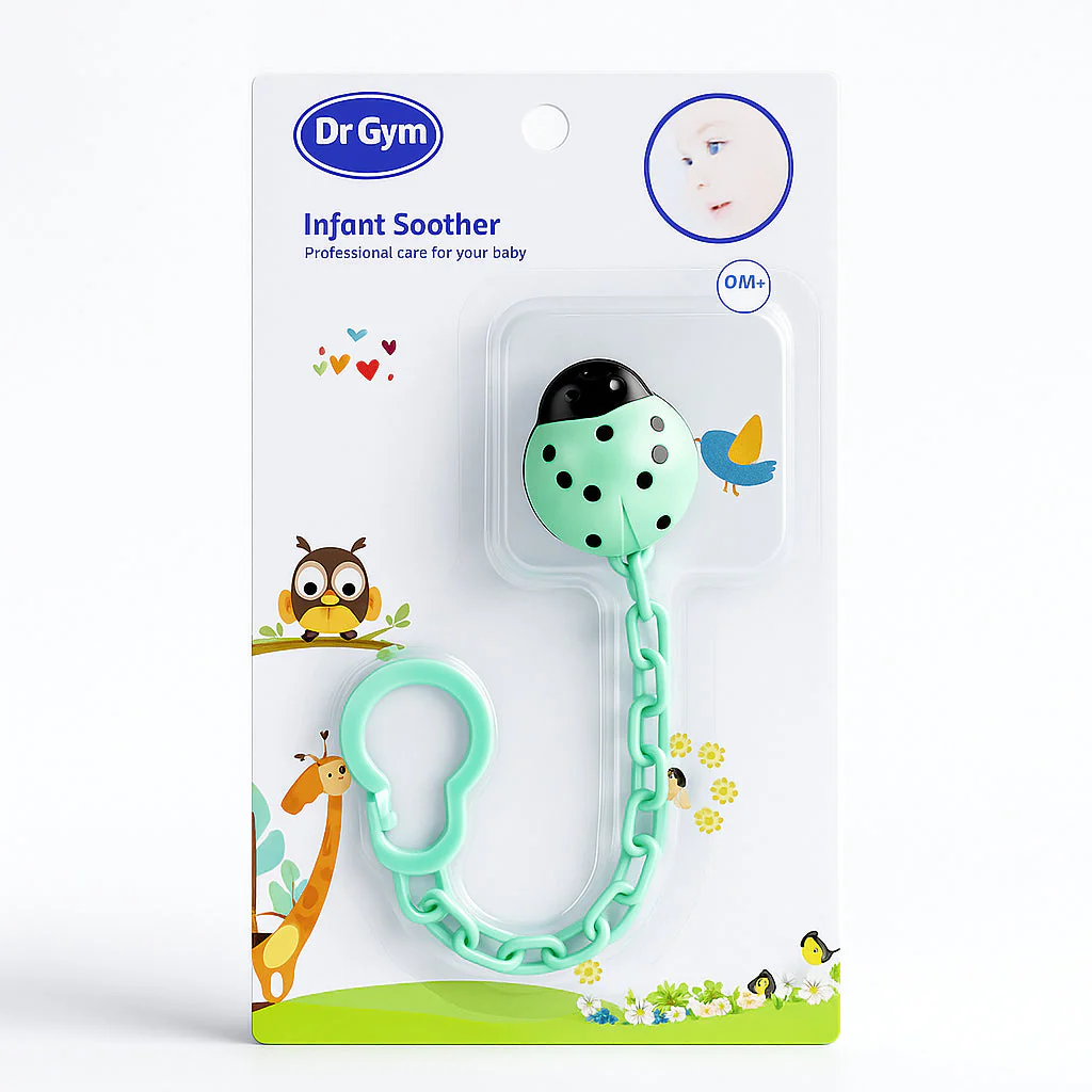 Baby Soother Chain Ladybird Sea Green - Sunshine