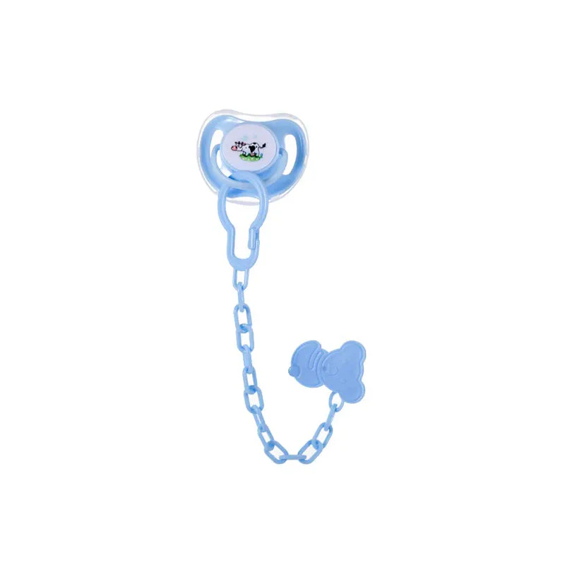 Baby Soother With Chain Cartoon Blue - Sunshine