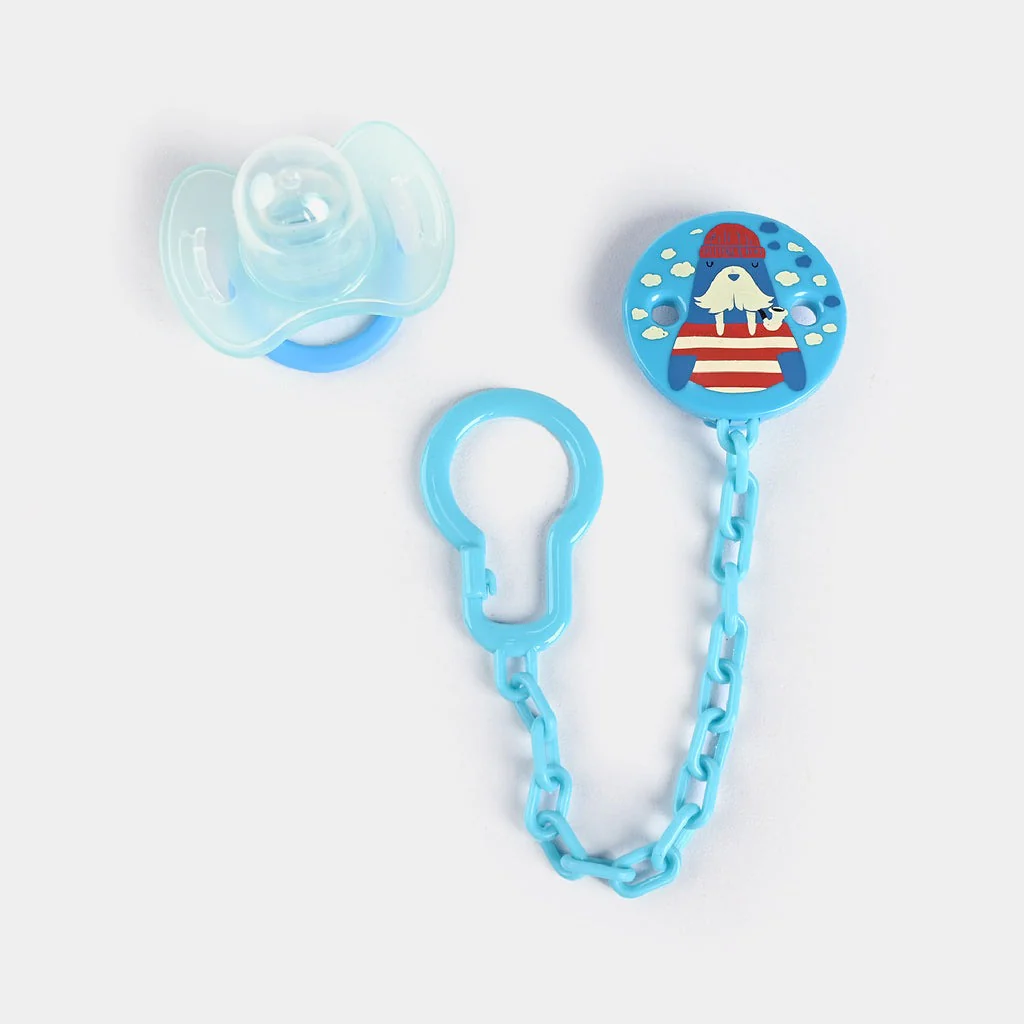 Baby Soother With Soother Chain Blue Ml - Sunshine