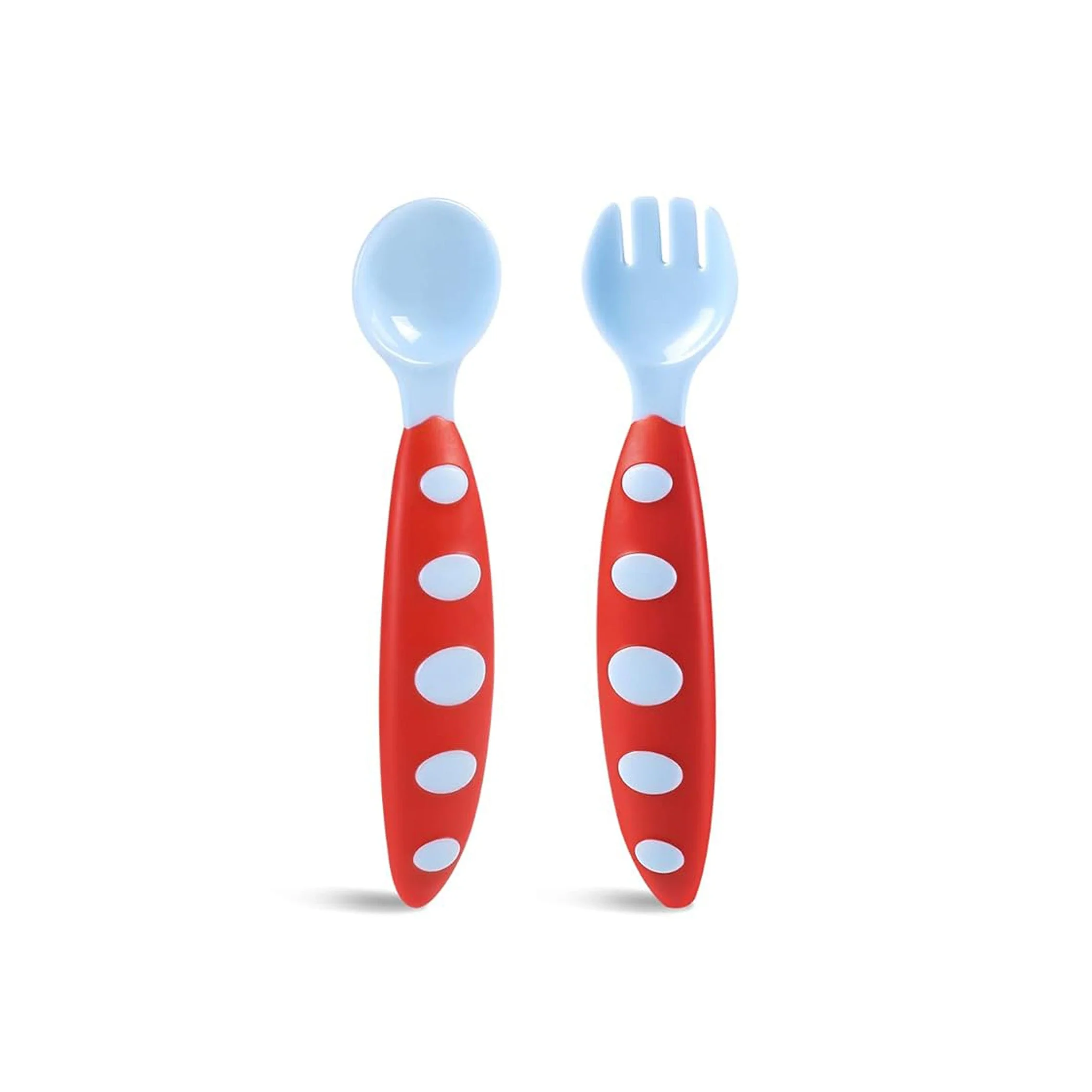 Baby Spoon & Fork Set Blue & Red - Sunshine