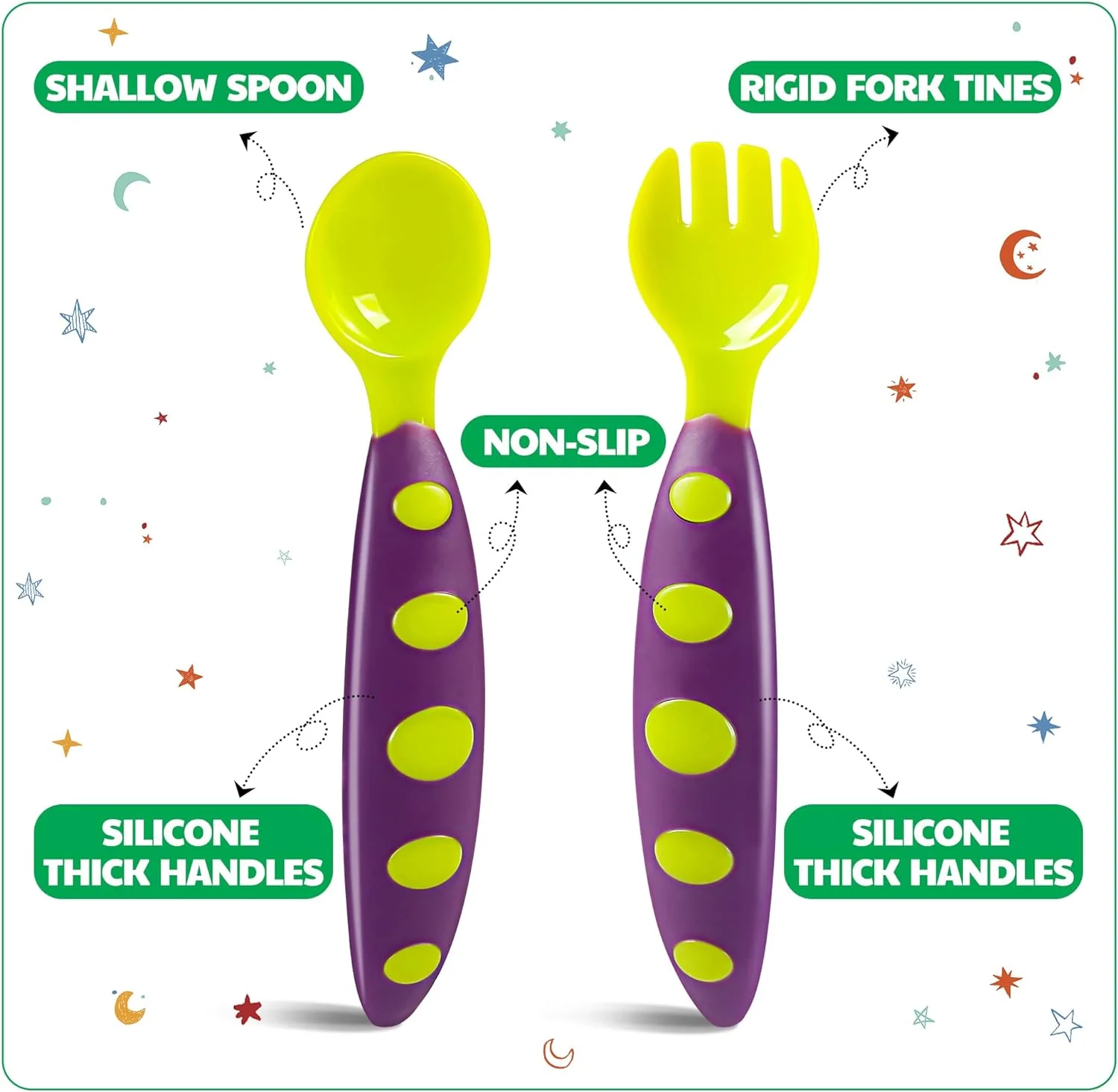 Baby Spoon & Fork Set Blue & Red - Sunshine - Image 4