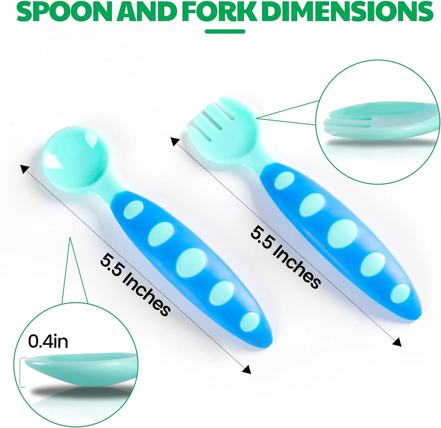 Baby Spoon & Fork Set Orange & Blue - Sunshine - Image 5
