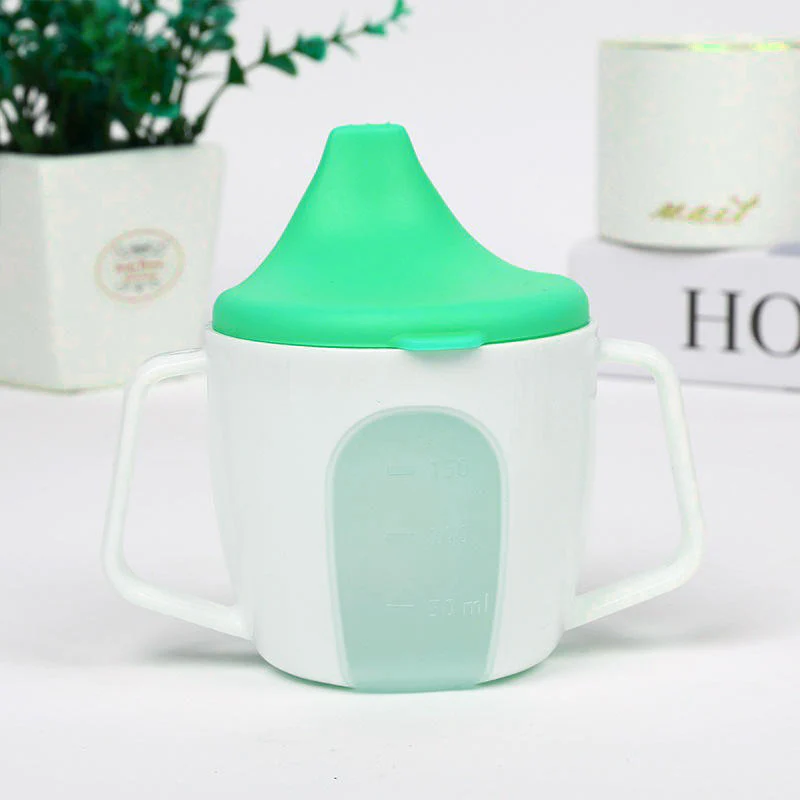 Baby Spout Cup Green & White - Sunshine