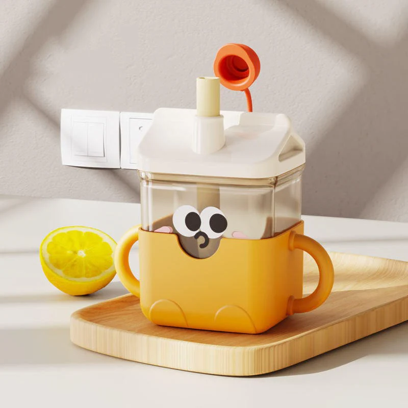 Baby Straw Sippy Cup Face Orange - Sunshine
