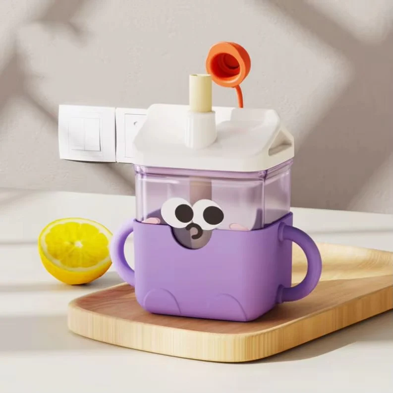 Baby Straw Sippy Cup Face Purple - Sunshine