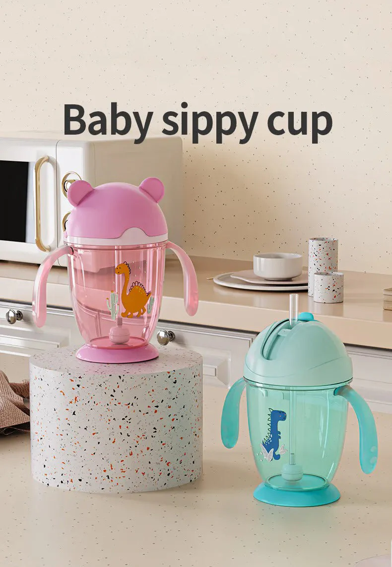Baby Straw Training Sipper Cup Pink 300Ml - Sunshine - Image 2