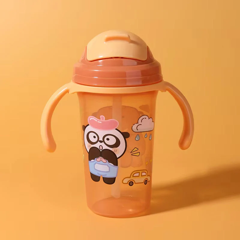 Baby Straw Water Bottle Panda Orange - Sunshine