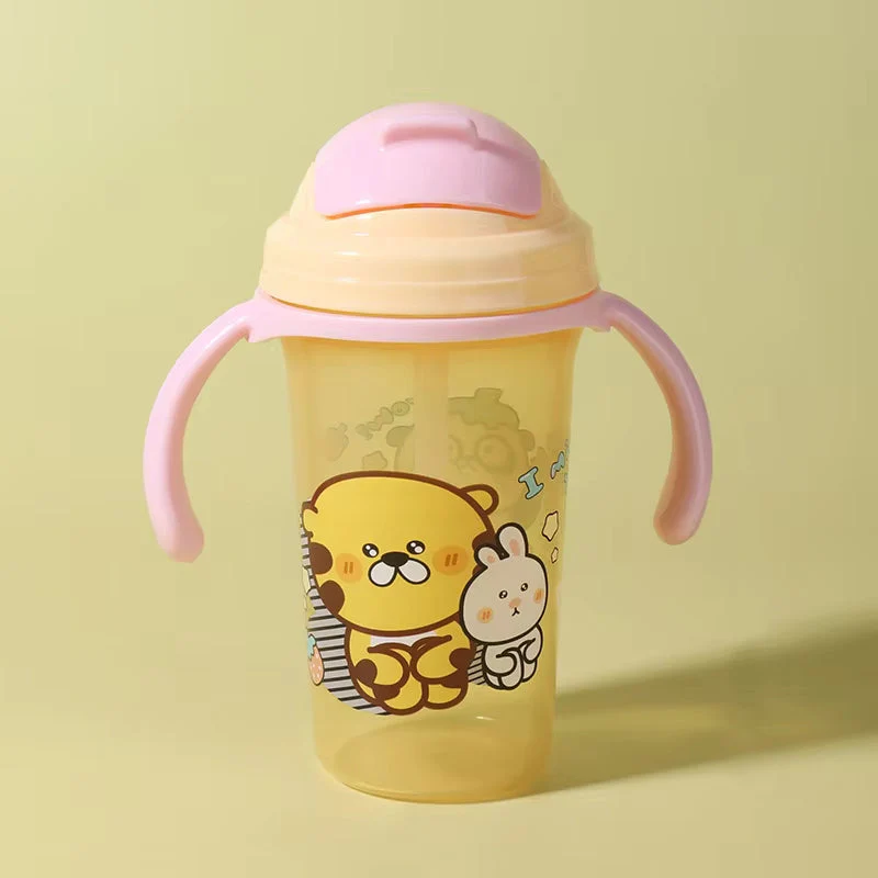 Baby Straw Water Bottle Rabbit & Bear Yellow - Sunshine
