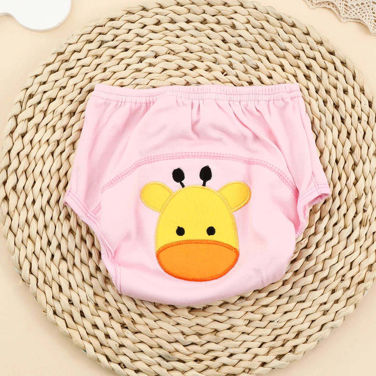 Baby Stretchable Reusable Nappy Printed Giraffe Pink - Sunshine