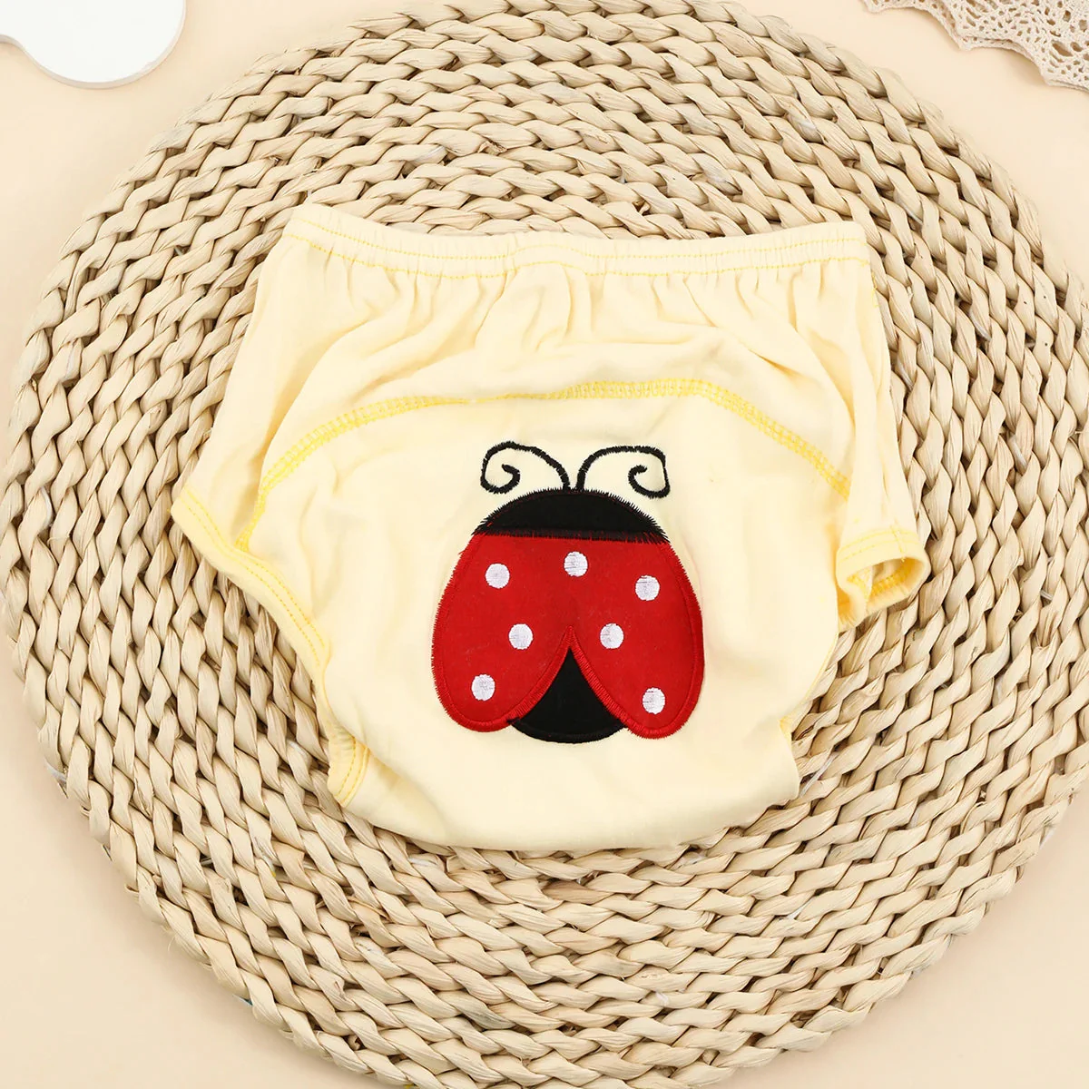 Baby Stretchable Reusable Nappy Printed Ladybug Yellow - Sunshine
