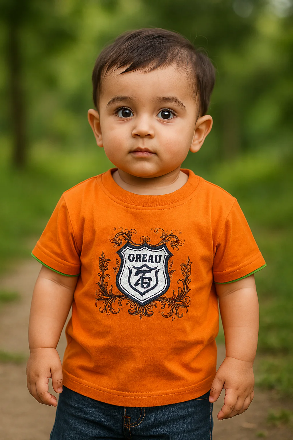 Baby T-Shirt Sheild Orange - Sunshine