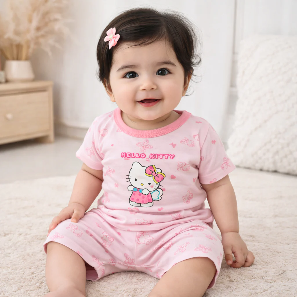 Baby T-Shirt & Short Set Hello Kitty Pink - Sunshine - Image 2