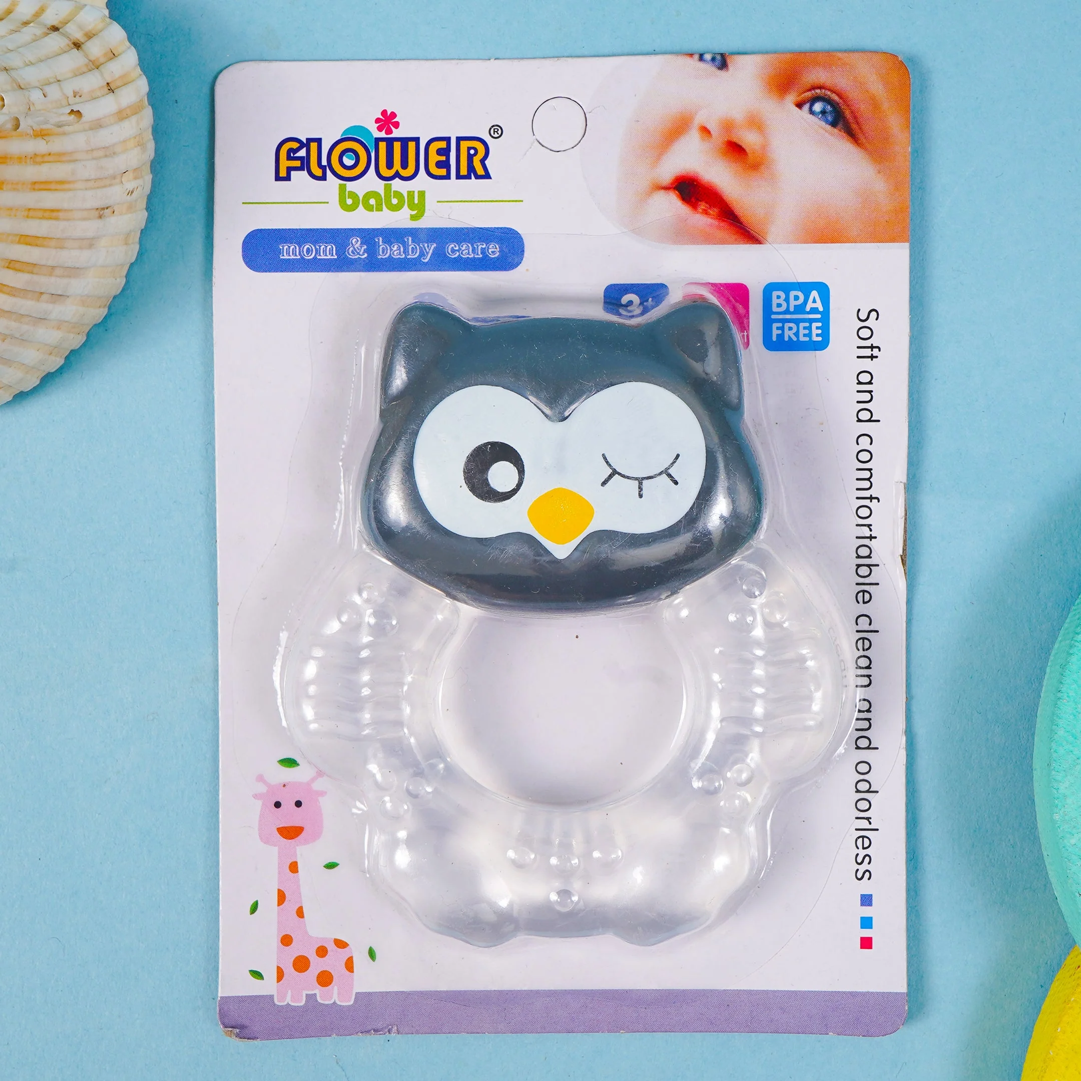 Baby Teether Owl Grey - Sunshine
