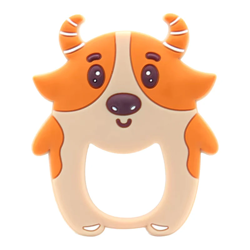 Baby Teether Raccoon Mustard - Sunshine