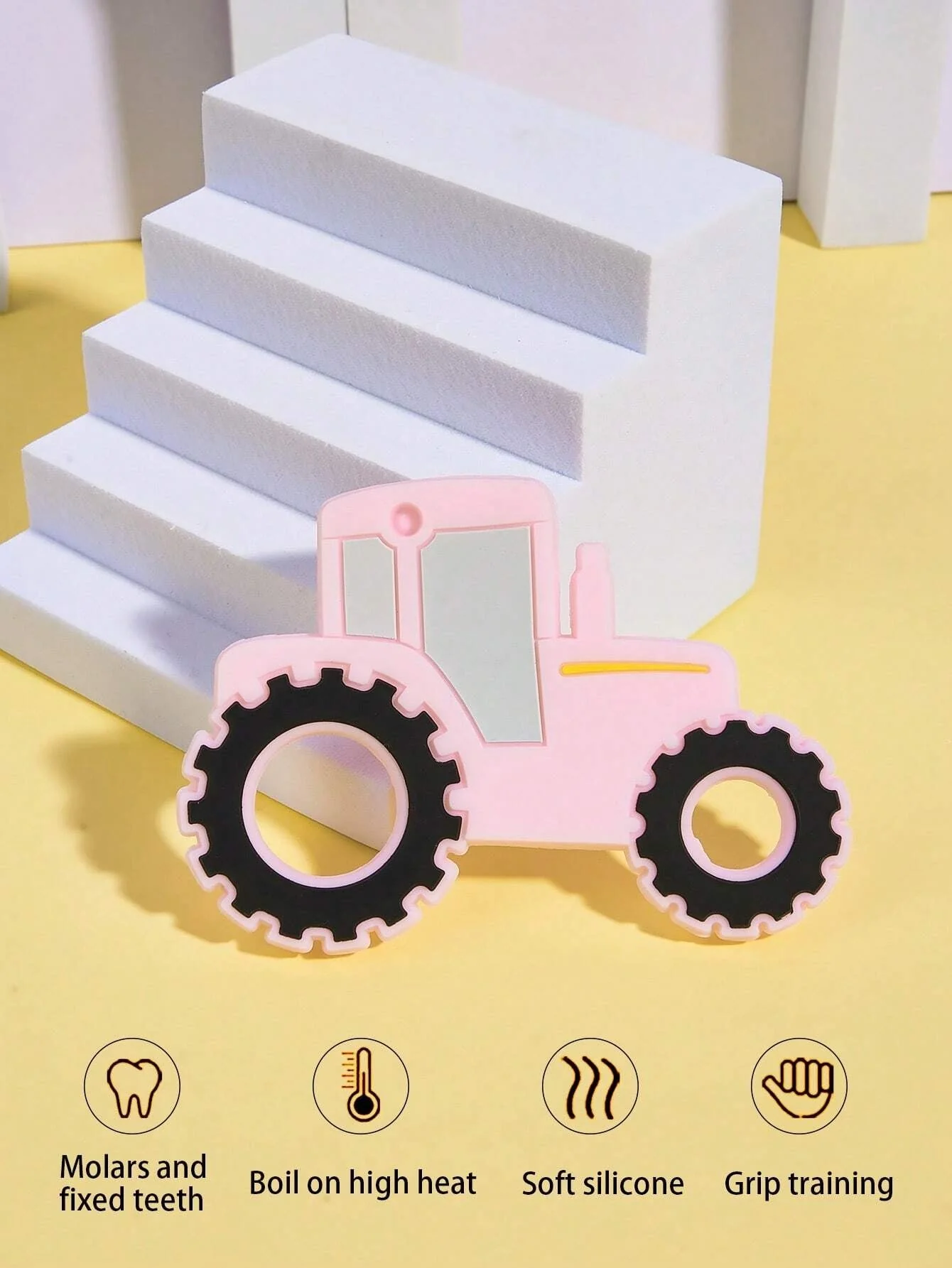 Baby Teether Tractor Pink - Sunshine - Image 4