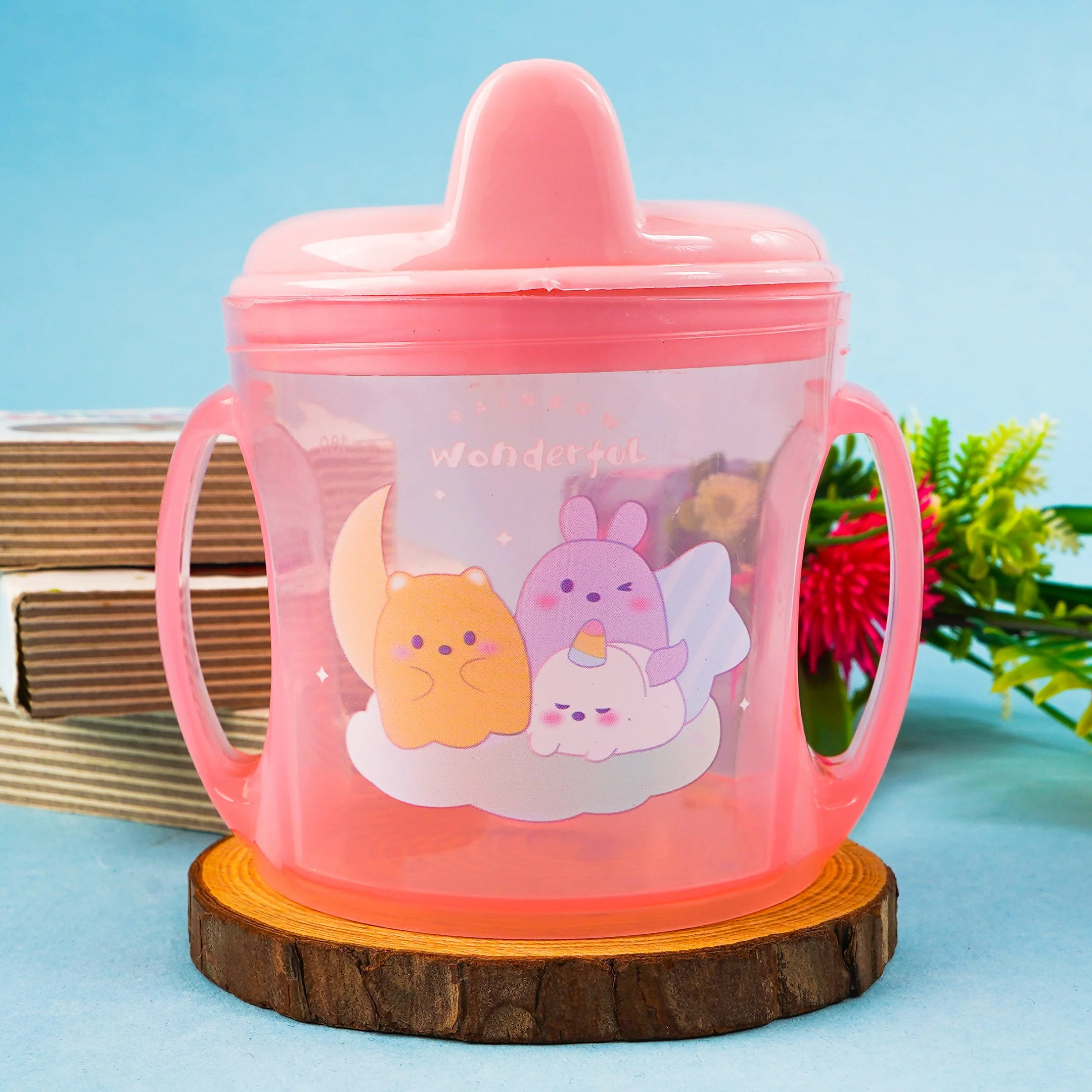 Baby Training Spout Cup Pink 180Ml - Sunshine