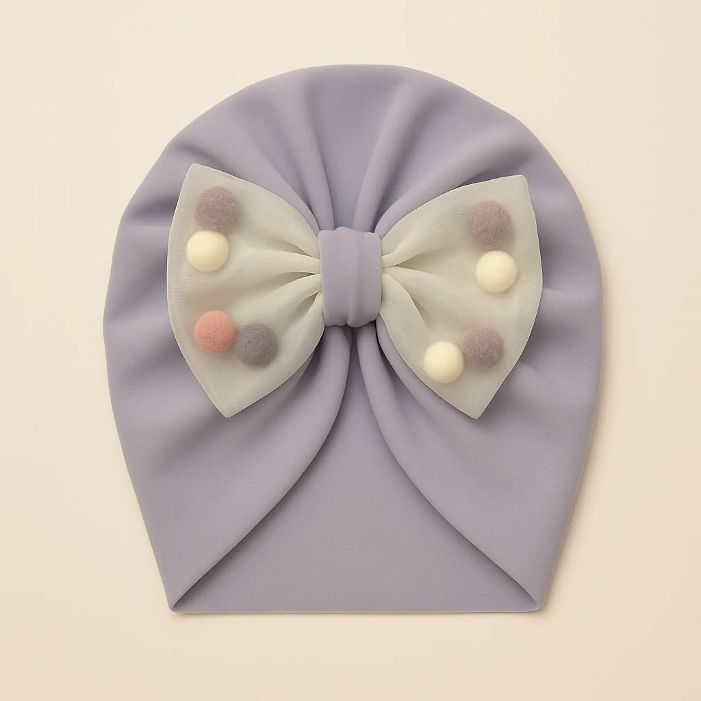 Baby Turban Cap Bow Blue - Sunshine