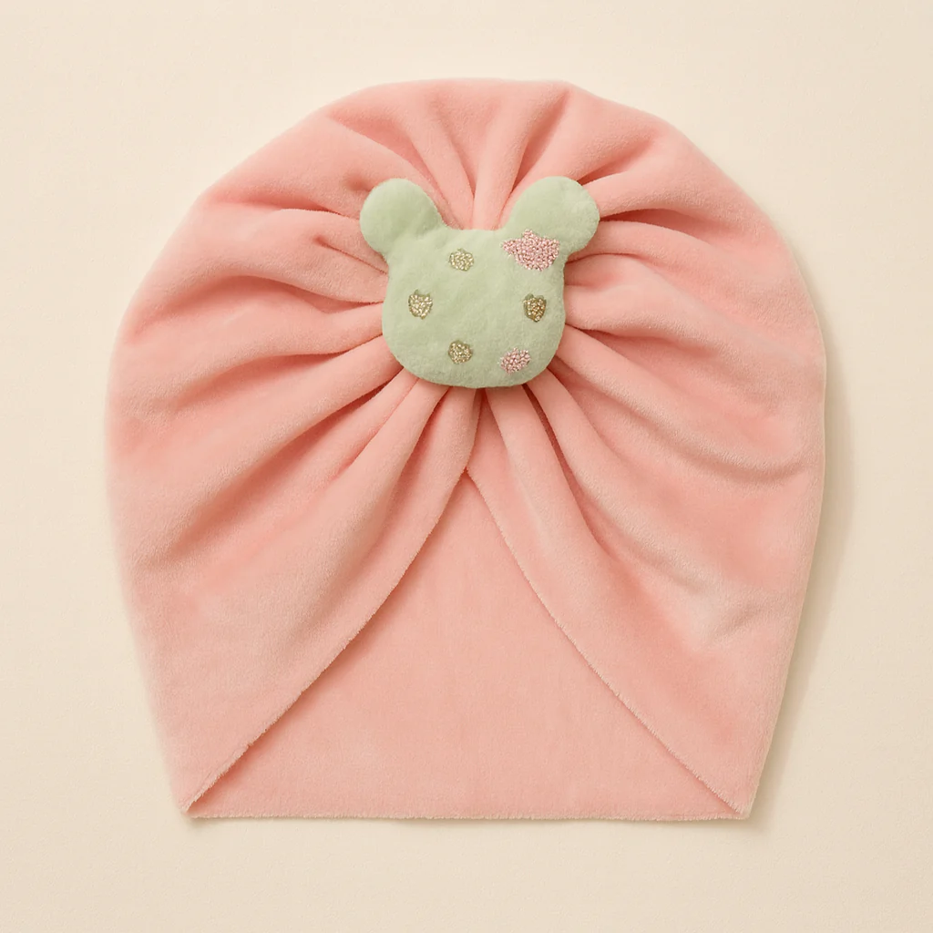 Baby Turban Cap Bow Mickey Pink - Sunshine