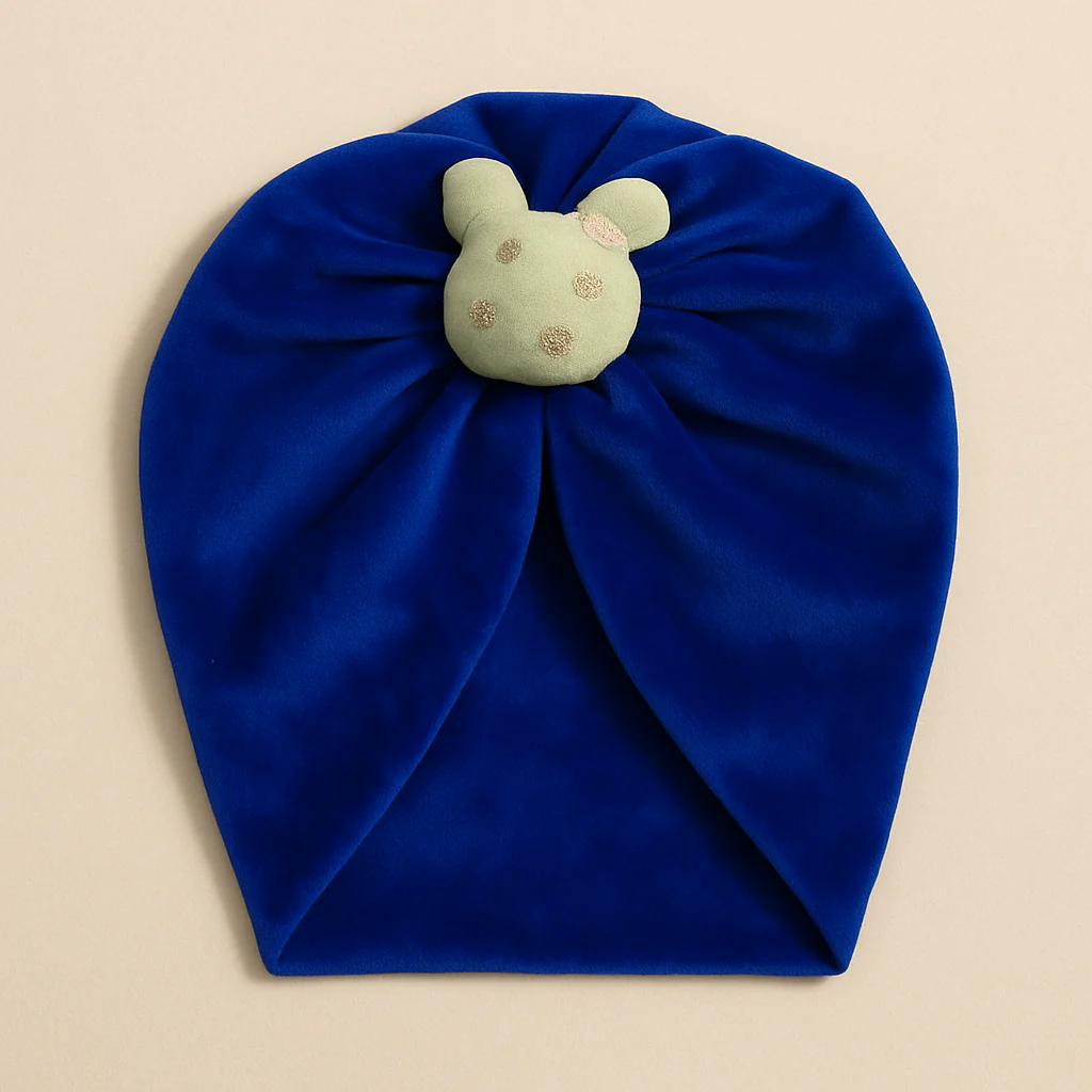 Baby Turban Cap Bow Mickey Royal Blue - Sunshine