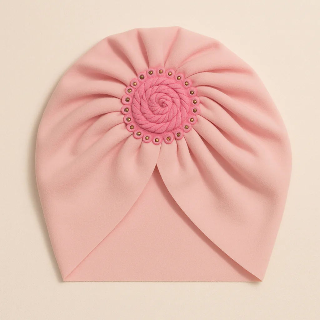 Baby Turban Cap Bow Rose Pink - Sunshine
