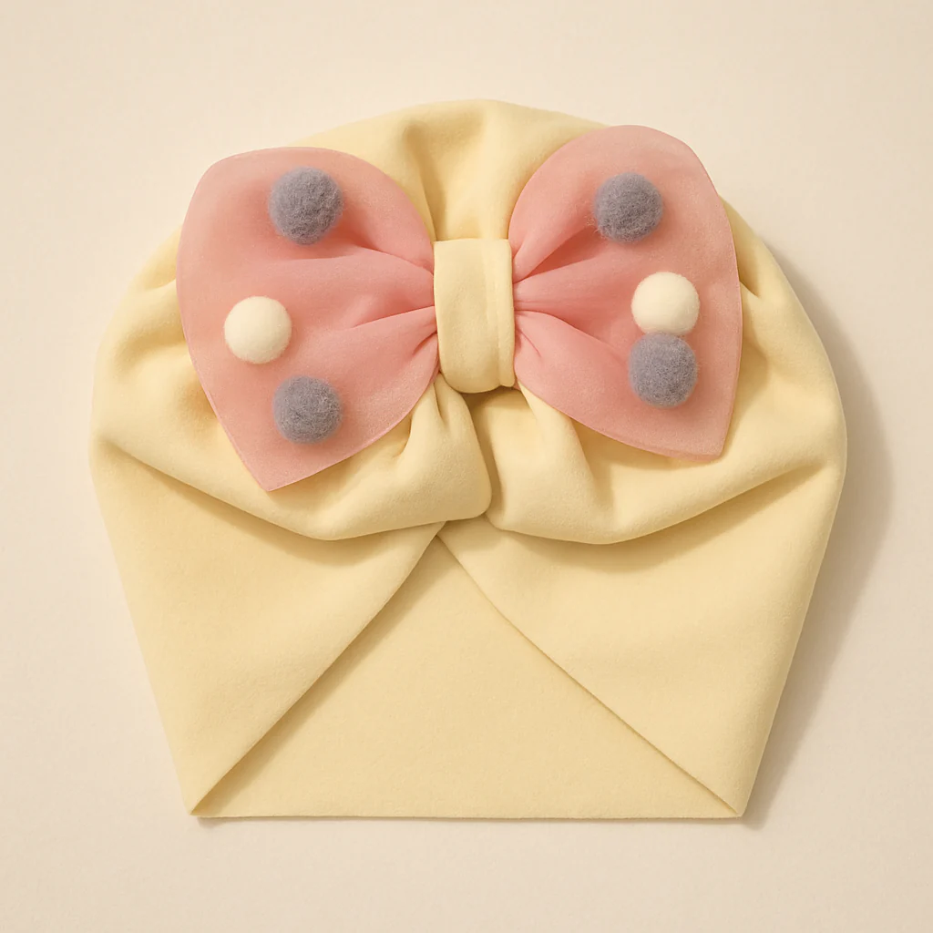 Baby Turban Cap Bow Yellow - Sunshine