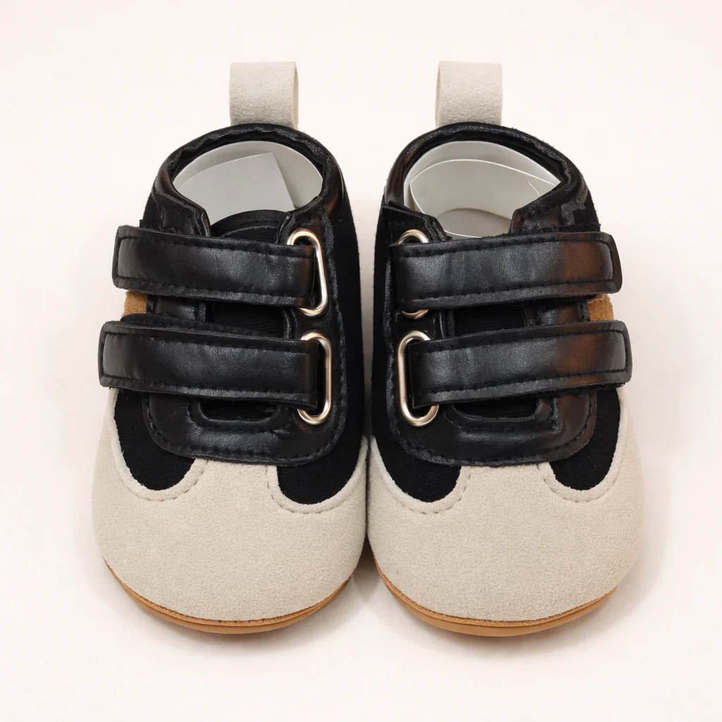 Baby Valcro Casual Shoes Black & Grey - Sunshine