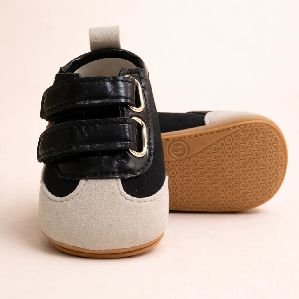 Baby Valcro Casual Shoes Black & Grey - Sunshine - Image 2