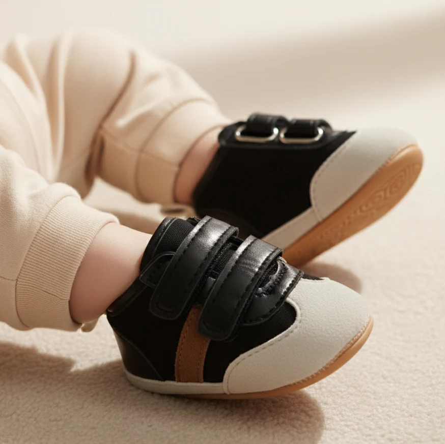 Baby Valcro Casual Shoes Black & Grey - Sunshine - Image 3