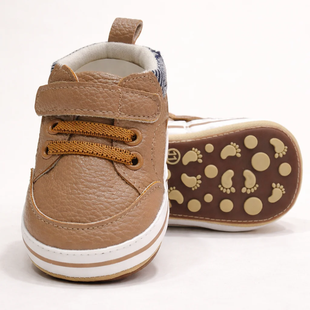 Baby Valcro Casual Shoes Brown - Sunshine - Image 2