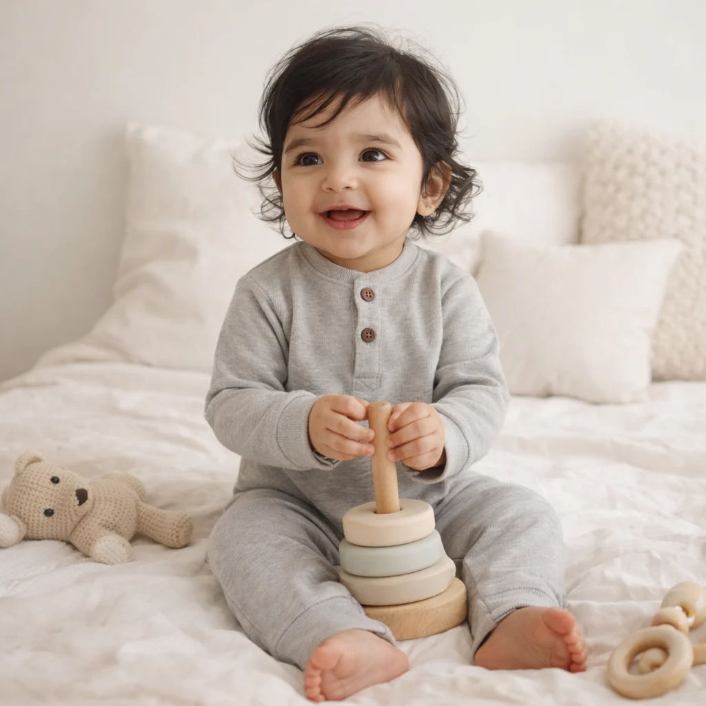 Baby Ribbed Long-Sleeve Button Up Jumpsuit Grey - Oolaa - Image 2