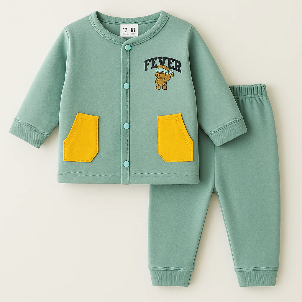 Baby Warm Night Suit Green - Sunshine