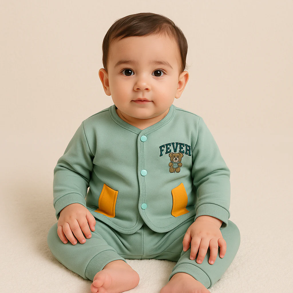 Baby Warm Night Suit Green - Sunshine - Image 2