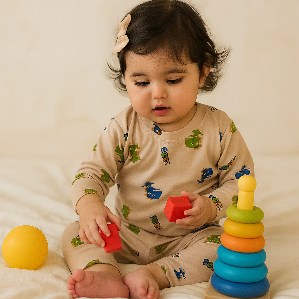 Baby Warm Pajama Set Dino Brown - Sunshine - Image 2