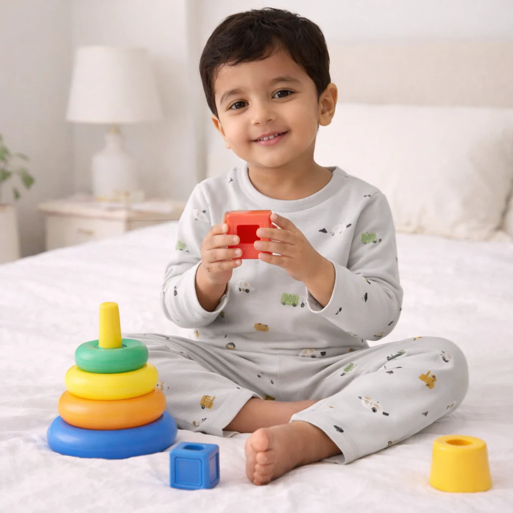 Baby Warm Pajama Set Printed Grey - Sunshine - Image 2