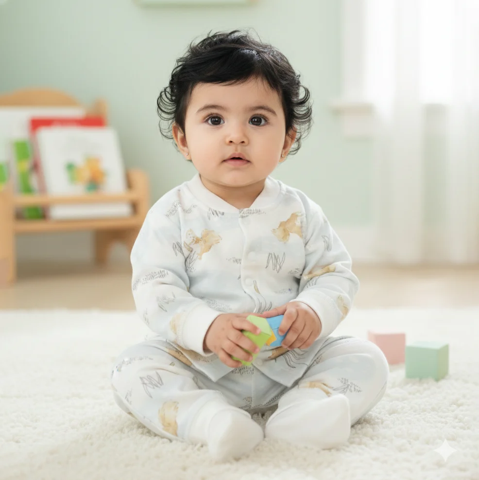 Baby Warm Pajama Set Squiral White - Sunshine - Image 2