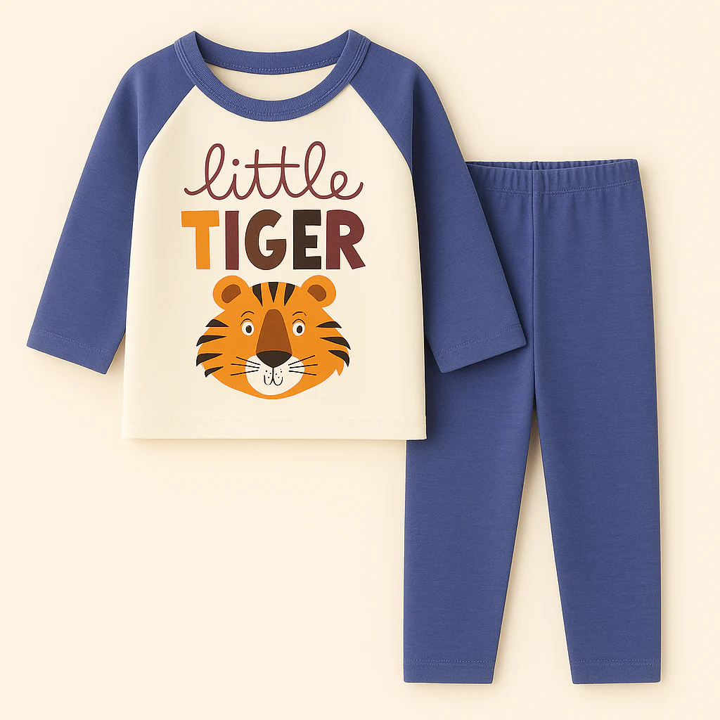 Baby Warm Pajama Set Tiger Blue - Sunshine