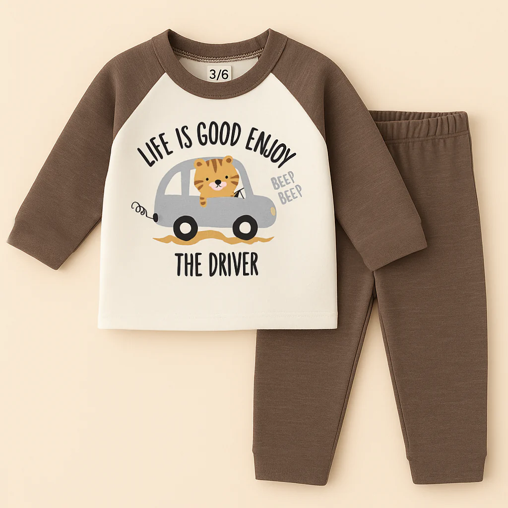 Baby Warm Pajama Set Tiger Brown - Sunshine