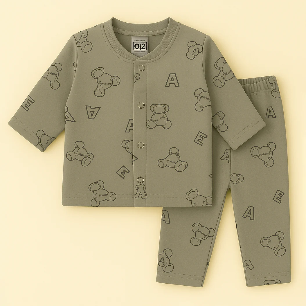 Baby Warm Sleepsuit Bear Brown - Sunshine