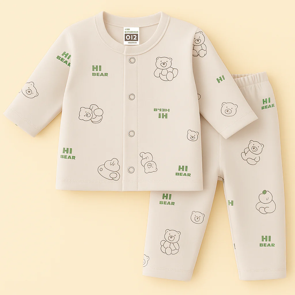 Baby Warm Sleepsuit Bear Grey - Sunshine