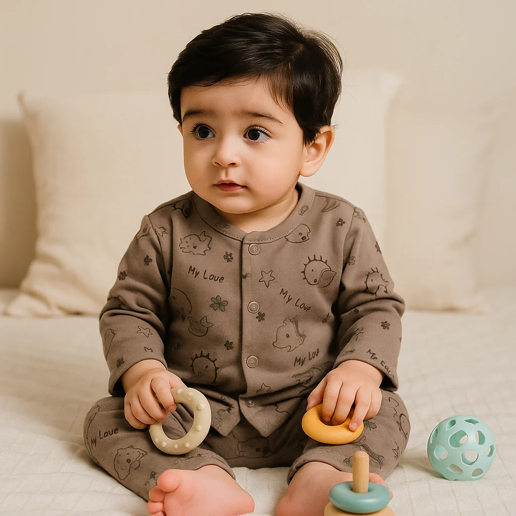 Baby Warm Sleepsuit Dino Grey - Sunshine - Image 2