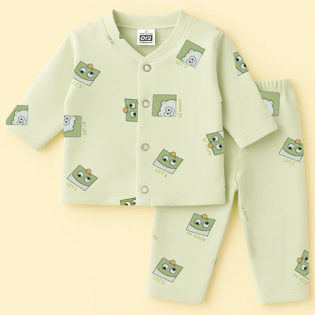 Baby Warm Sleepsuit Happy Green - Sunshine